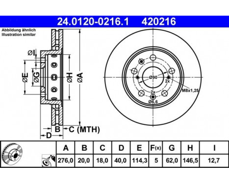 Brake Disc 24.0120-0216.1 ATE