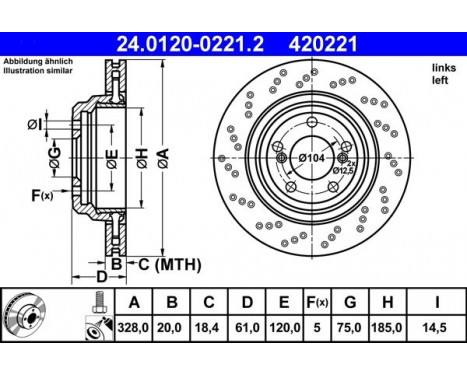 Brake Disc 24.0120-0221.2 ATE