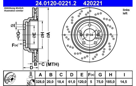 Brake Disc 24.0120-0221.2 ATE