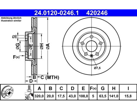 Brake Disc 24.0120-0246.1 ATE