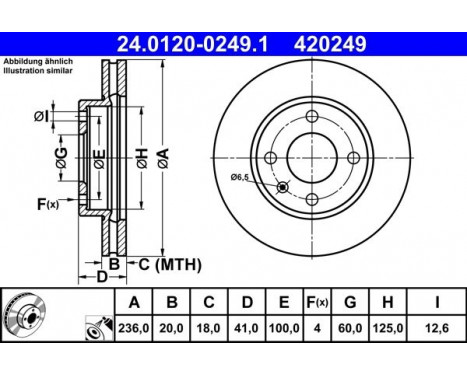 Brake Disc 24.0120-0249.1 ATE