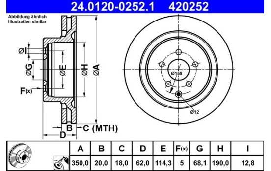 Brake disc 24.0120-0252.1 ATE