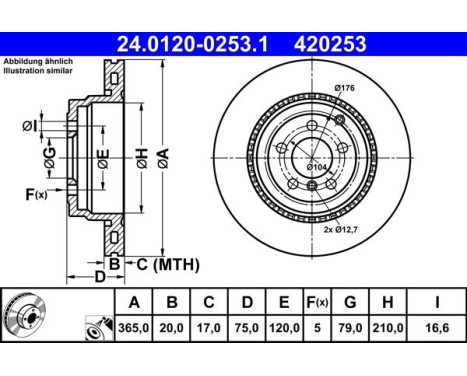 Brake Disc 24.0120-0253.1 ATE