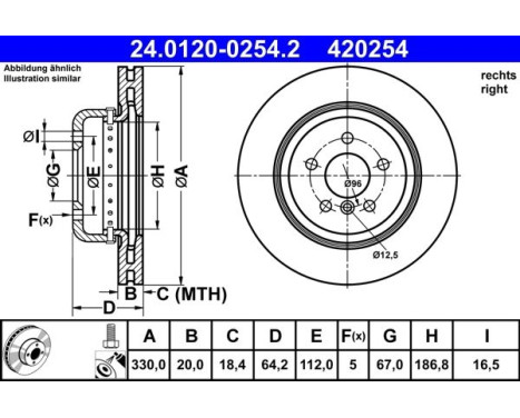 Brake disc 24.0120-0254.2 ATE
