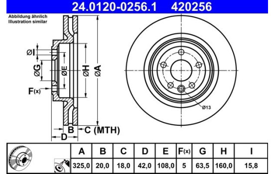 Brake Disc 24.0120-0256.1 ATE