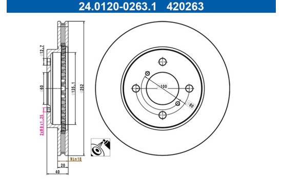 Brake disc 24.0120-0263.1 ATE