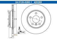 Brake disc 24.0120-0265.1 ATE