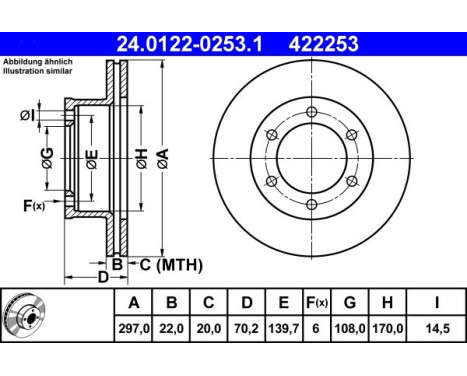 Brake Disc 24.0122-0253.1 ATE, Image 2