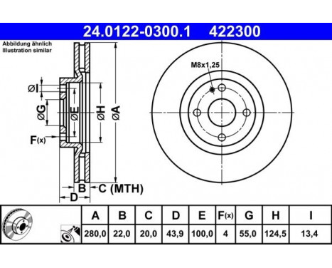 Brake Disc 24.0122-0300.1 ATE