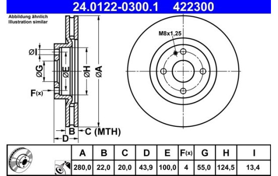Brake Disc 24.0122-0300.1 ATE