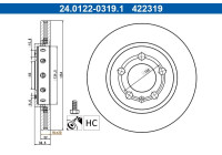 Brake disc 24.0122-0319.1 ATE