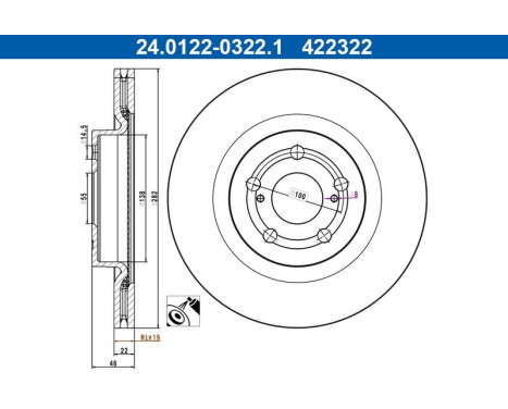 Brake disc 24.0122-0322.1 ATE