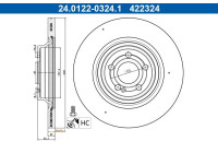 Brake disc 24.0122-0324.1 ATE
