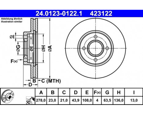 Brake Disc 24.0123-0122.1 ATE