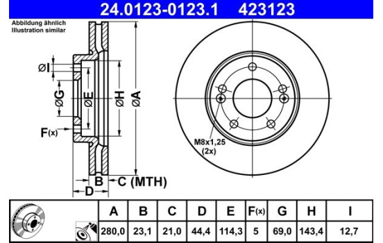 Brake Disc 24.0123-0123.1 ATE