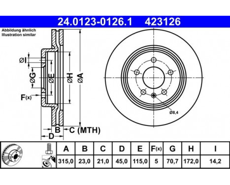 Brake Disc 24.0123-0126.1 ATE