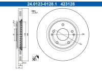 Brake disc 24.0123-0128.1 ATE