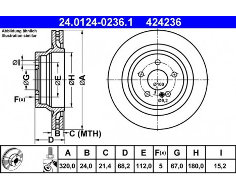 Brake Disc 24.0124-0236.1 ATE