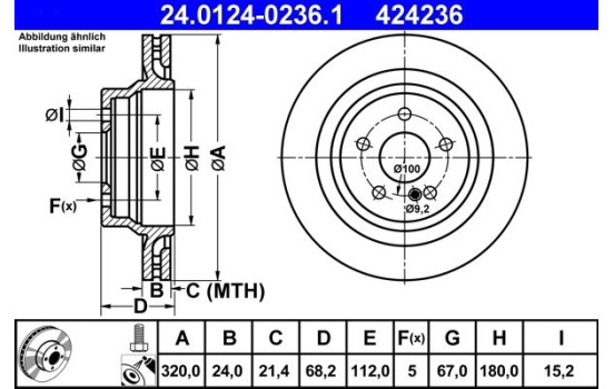 Brake Disc 24.0124-0236.1 ATE