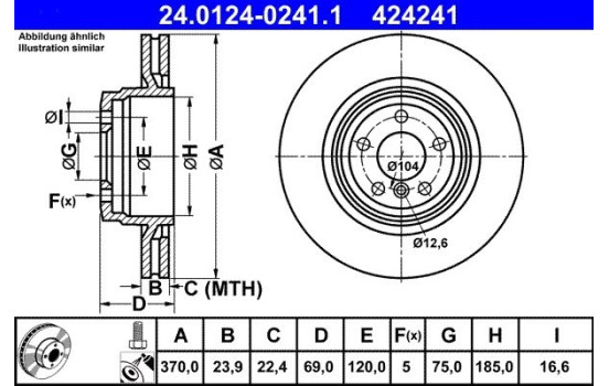 Brake Disc 24.0124-0241.1 ATE