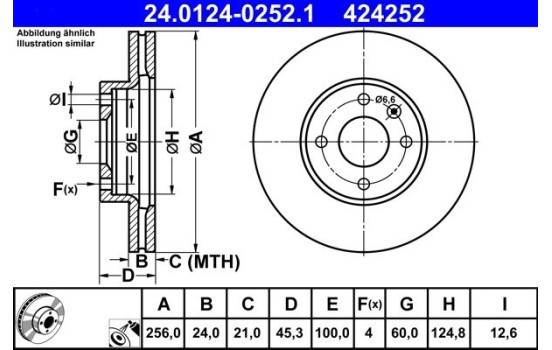 Brake Disc 24.0124-0252.1 ATE