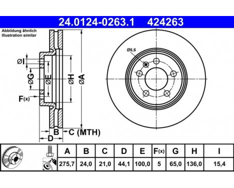 Brake Disc 24.0124-0263.1 ATE