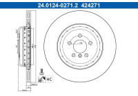Brake disc 24.0124-0271.2 ATE