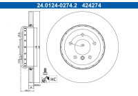 Brake disc 24.0124-0274.2 ATE
