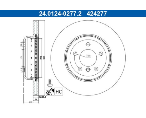 Brake disc 24.0124-0277.2 ATE