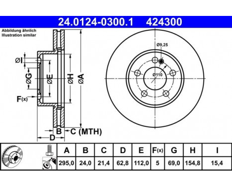 Brake Disc 24.0124-0300.1 ATE