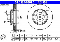 Brake Disc 24.0124-0301.2 ATE