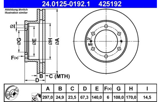 Brake Disc 24.0125-0192.1 ATE