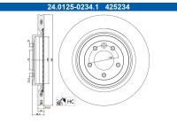 Brake disc 24.0125-0234.1 ATE
