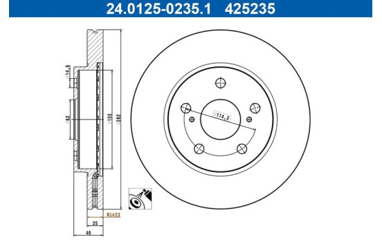 Brake disc 24.0125-0235.1 ATE