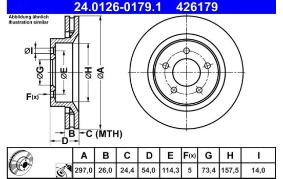 Brake Disc 24.0126-0179.1 ATE