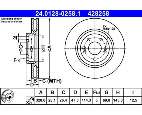 Brake Disc 24.0128-0258.1 ATE