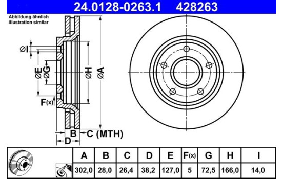 Brake Disc 24.0128-0263.1 ATE