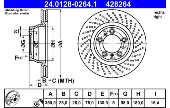 Brake Disc 24.0128-0264.1 ATE