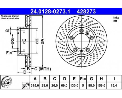 Brake Disc 24.0128-0273.1 ATE