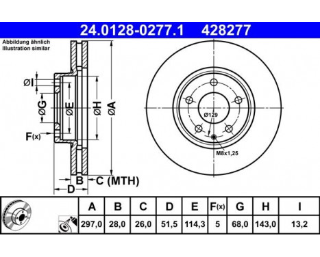 Brake Disc 24.0128-0277.1 ATE