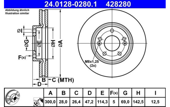 Brake Disc 24.0128-0280.1 ATE