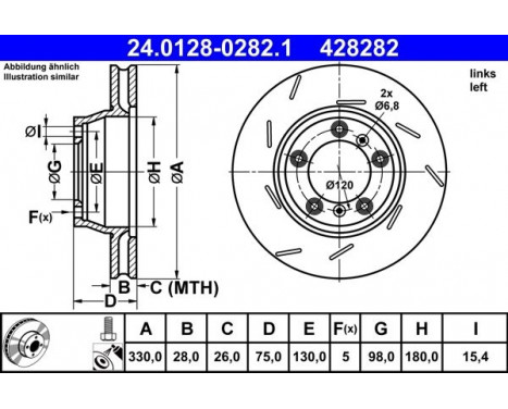 Brake Disc 24.0128-0282.1 ATE