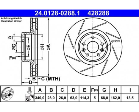 Brake Disc 24.0128-0288.1 ATE