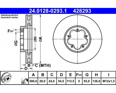 Brake Disc 24.0128-0293.1 ATE