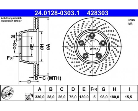 Brake Disc 24.0128-0303.1 ATE