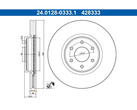 Brake disc 24.0128-0333.1 ATE
