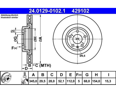 Brake Disc 24.0129-0102.1 ATE