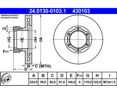 Brake Disc 24.0130-0103.1 ATE