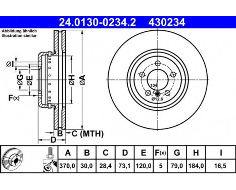 Brake Disc 24.0130-0234.2 ATE