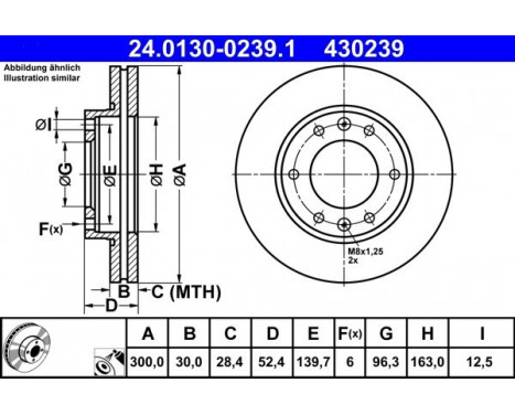 Brake Disc 24.0130-0239.1 ATE